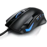 CSL Gaming-Maus kabelgebunden, 125 dpi, optische Gaming Maus, Farbwechsel, 9 Tasten, 600 bis 4800dpi - Schwarz