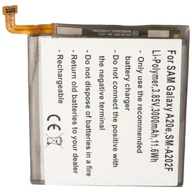 AccuCell Akku passend für Samsung Galaxy A20e, SM-A202F, Li-Polymer, 3,85V, 3000mAh, 11,6Wh, built-in, ohne Werkzeug