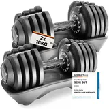 Verstellbare Kurzhantel Set 2x18kg | 12kg |18kg | 24kg | 40kg | 12 Gewichtseinstellungen | Hantelset 2x18kg | Verstellbare Kurzhantel | einstellbar und platzsparend [FIX LOCK] Hantel