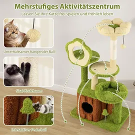 Costway Kratzbaum 55 x 40 x 100 cm grün-braun
