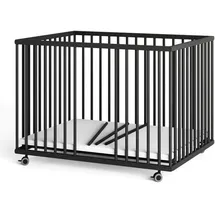 Sämann – make a difference. Laufgitter, Schwarz, Holz, Echtholz,Buche, 100x74x75 cm, Babymöbel, Laufstall Baby