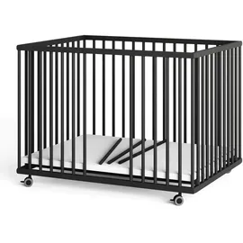 Sämann – make a difference. Laufgitter, Schwarz, Holz, Echtholz,Buche, 100x74x75 cm, Babymöbel, Laufstall Baby