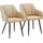 CLIPOP Esszimmerstuhl Kunstleder Beige 2er Set