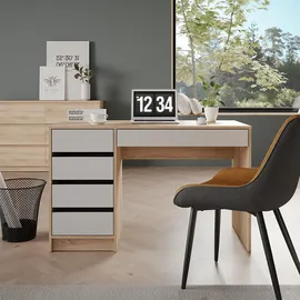 Vicco Schreibtisch Sherry, Sonoma/Weiß, 55 x 120 cm mit Schubladen, Vicco