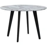 BELIANI Esstisch Grau Weiß Schwarz MDF Tischplatte Marmoroptik Rund Minimalistisch Modern - Grau/Weiß/Schwarz