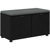 vidaXL Flurbank mit Kissen mit Regal 80 x 38 x 46 cm Schwarz