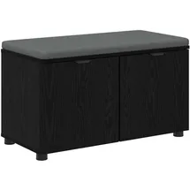 vidaXL Flurbank mit Kissen mit Regal 80 x 38 x 46 cm Schwarz