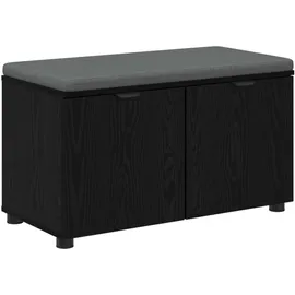 vidaXL Flurbank mit Kissen mit Regal 80 x 38 x 46 cm Schwarz