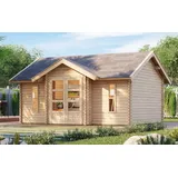 Gartenhaus Holz 38mm Blockbohlenhaus Gerätehaus NORDLAND 507x401 cm natur