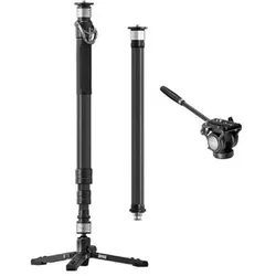 YC Onion PINETA Carbon Fiber Monopod with Carbon Fiber extension tube,fluid head