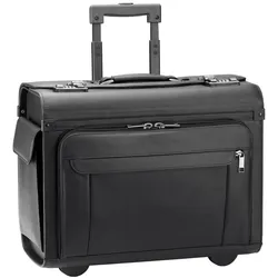 d & n Business & Travel Pilotenkoffer Trolley Leder 46 cm Laptopfach Koffer & Trolleys   Schwarz 