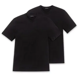 SCHIESSER T-Shirt 2er Pack - 1/2 Arm, Unterhemd, V-Ausschnitt, Schwarz