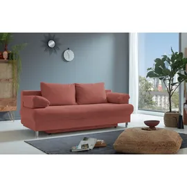 Home Affaire Schlafsofa HOME AFFAIRE "Como", orange (terrakotta), B:196cm H:43cm T:53cm, 92% Polyester, 8% Nylon, Sofas, Schlafsofa, 2-Sitzer, Federkern, Breite 196 cm, inkl. Rücken.-und Armlehnenkissen