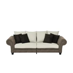 Sofa  Charlene , beige , Maße (cm): B: 280 H: 85 T: 124