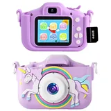 ZREE Kinder Kamera 1080P 2,0-Zoll-Bildschirm Kamera Kinder Kinderkamera (inkl. Selfie Digitalkamera Kinder Fotoapparat Kinder für 3-12 Jahre, Jungen und Mädchen Weihnachten Spielzeug) lila