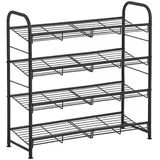 Hansiro Schuhregal, Schwarz, Metall, 27.5x68.5 cm, Garderobe, Schuhaufbewahrung, Schuhregale