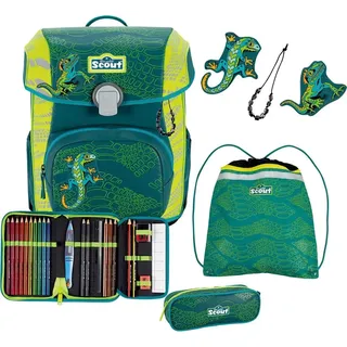 Scout Schulranzen Superflash Extreme Neo Set 4-teilig Lizard