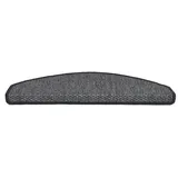 Andiamo Stufenmatte »Skagen, Made in Netherlands«, halbrund, 5 mm Höhe, meliert, selbstklebend, strapazierfähig, 15 Stück in einem Set Treppenstufen Matten zum Schutz ihrer Treppe - Treppenteppich Stufenmatten innen Treppenschutz 28 x 65 cm anthrazit