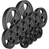 Marbo Sport Tri-Grip gummierte Hantelscheiben Set 29 kg schwarz Hantelscheibe