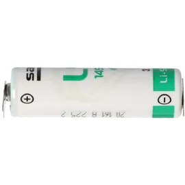 Saft LS14500 AA Ltihium Batterie 3,6 Volt mit Printanschluss, LS14500 LiSOCl2 2600mAh 1er Print - / 2er Print +