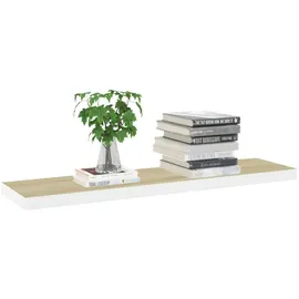 vidaXL Schweberegale 2 Stk. Eichen-Optik und Weiß 120x23,5x3,8 cm MDF