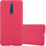 Cadorabo Hülle für Nokia 8 2017 Schutzhülle in Rot Handyhülle TPU Silikon Etui Case Cover