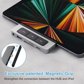 Hyper 6-in-1 (USB-C, 6 Ports), Dockingstation - USB Hub, Grau