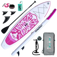 FunWater - Aufblasbares Stand Up Paddle Board,SUP Board, Stand Up Paddle Board,Surfboard Komplettes Zubehör, 320x83x15cm-TIKI-Rosa