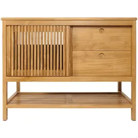 Mendler Teak-Waschbeckenunterschrank HWC-M70, Waschtisch Schrank, hochwertiges B-Grade-Teak (Kernholz, 20-30 Jahre), 81x106x55cm