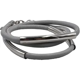 Steuer Armband Kunstleder grau glänzend 67cm