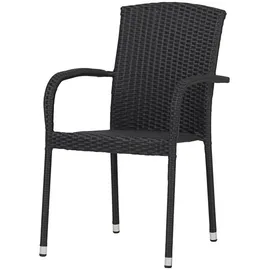 VCM Anita Gartenstuhl 63 x 63 x 88 cm schwarz 1 St.