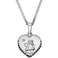 Firetti Kette mit Anhänger Schmuck Geschenk Silber 925 Halsschmuck Halskette Panzerkette Herz, mit Kristallstein silberfarben