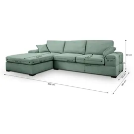 xonox Ecksofa Strukturstoff L-Form 3-Sitzer Petrol