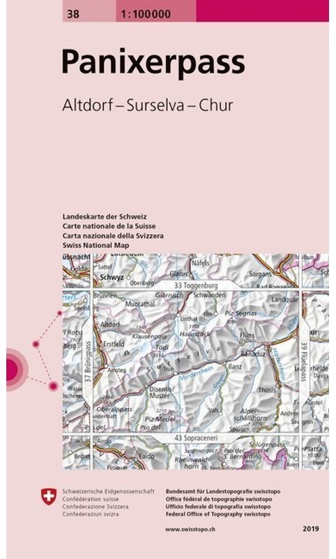 Landeskarte Der Schweiz 38 Panixerpass, Karte (im Sinne von Landkarte)
