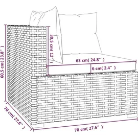vidaXL 8-tlg. Garten-Lounge-Set mit Kissen braun