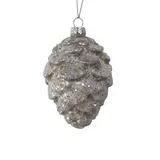 Hti-Living Christbaumschmuck in Zapfenform Weiß Glitzer