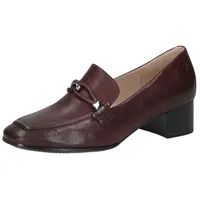 CAPRICE Damen Loafer mit Absatz aus Leder Elegant, Rot (Bordeaux Nappa), 37 EU - 37 EU