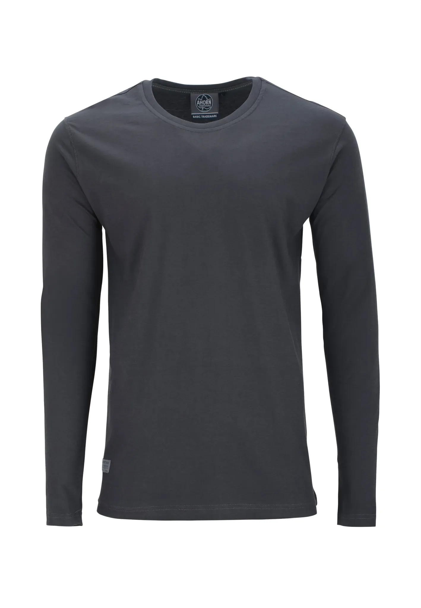 Langarmshirt AHORN SPORTSWEAR, Herren, Gr. 4XL, grau, 100% Baumwolle, unifarben, normal, Shirts Langarmshirt, mit Rundhalsausschnitt