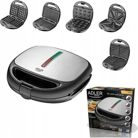 Adler AD 3040 5in1 Sandwich Grill - Schwarz/Grau