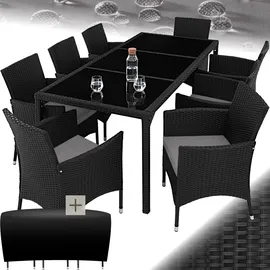 Tectake Rattan Sitzgruppe 8-tlg. Schwarz