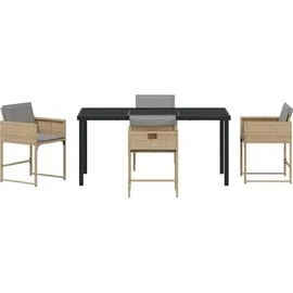 vidaXL Garten Essgruppe 5 pcs Beige Poly-Rattan - Beige