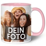 GRAVURZEILE Tasse zum selbst gestalten - Personalisiert mit eigenem Foto - Lebensmittelecht - Spülmaschinenfest - Mikrowellengeeignet - Fototasse Werbetasse oder Firmentasse mit Logo - Rosa