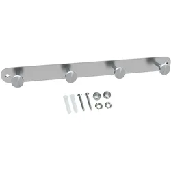 Intirilife Edelstahl Garderobenleiste Modell A - 4 Haken - 30 x 2.55 cm - Kleiderhaken Garderobe Hakenleiste in 5 verschiedenen Designs