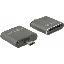 DeLock 91498 (USB-C), Speicherkartenlesegerät, Schwarz