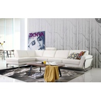 JVmoebel Ecksofa, Couch Wohnlandschaft Eck Design Modern Sofa L-Form Leder Sofa weiß