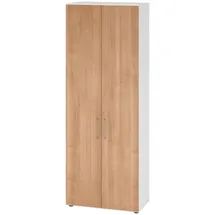 bümö Aktenschrank, Weiß, Nussbaum, Holzwerkstoff, Nachbildung,Nussbaum, 5 Fächer, Rechteckig, 80x215.6x42 cm, FSC Mix, Arbeitszimmer, Aktenschränke
