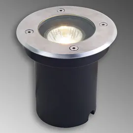 LUCANDE Bodeneinbaustrahler Edelstahl Ø 12 cm 1-flammig GU10 grau