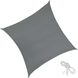 Tectake Sonnensegel inklusive Spannseile, grau - Gr.: 500 cm