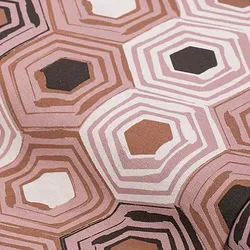 Dekostoff-Digitaldruck Sechsecke "Lorena", rosa-color