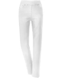Schlupfjeans INSPIRATIONEN, Damen, Gr. 225, Extrakurzgrößen, weiß, 76% Baumwolle, 22% Polyester, 2% Elasthan, unifarben, lang, Jeans